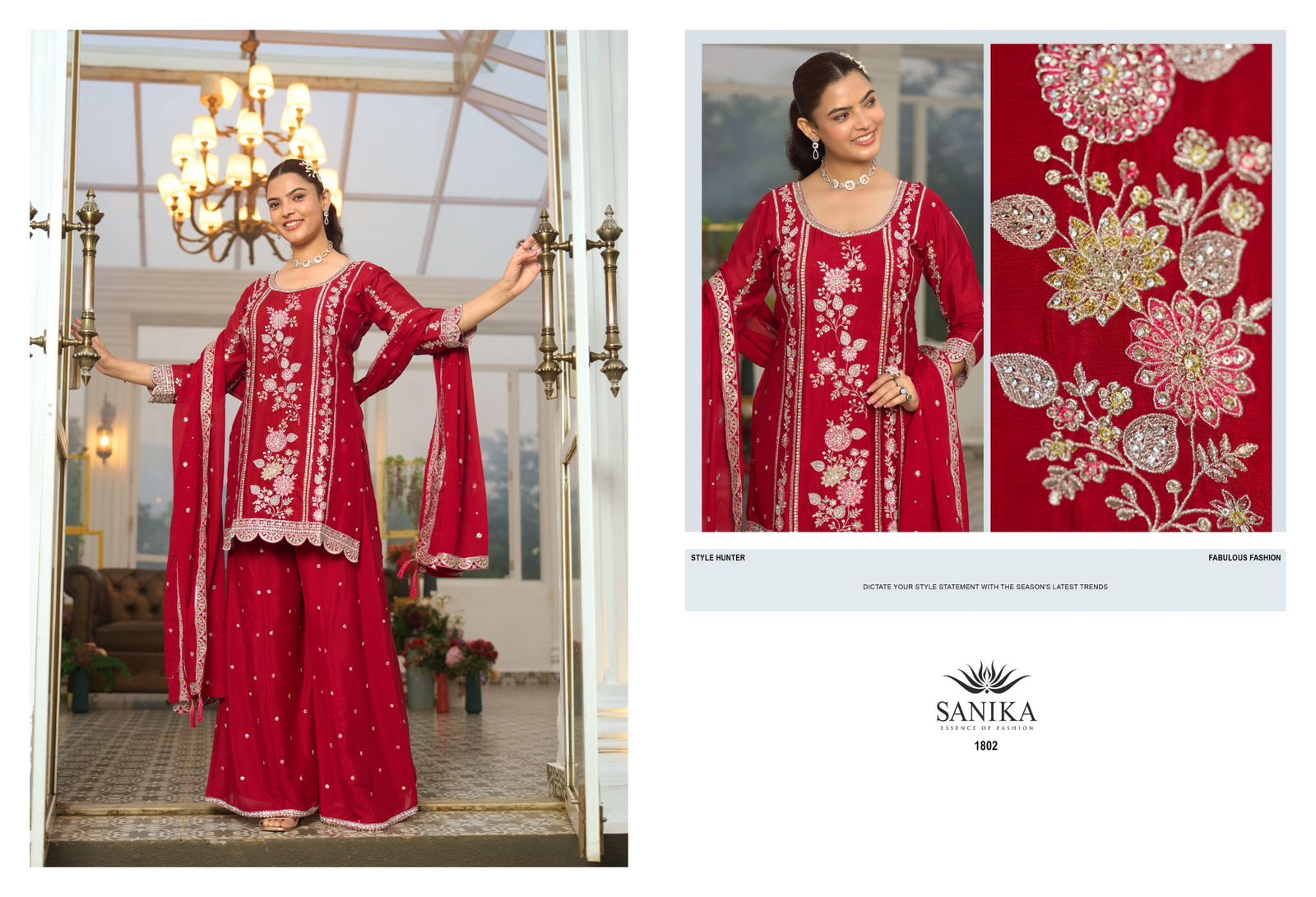 Sanika Rango Ka Jashan Chinon Silk Heavy Embroidery Top Plazzo With Dupatta
