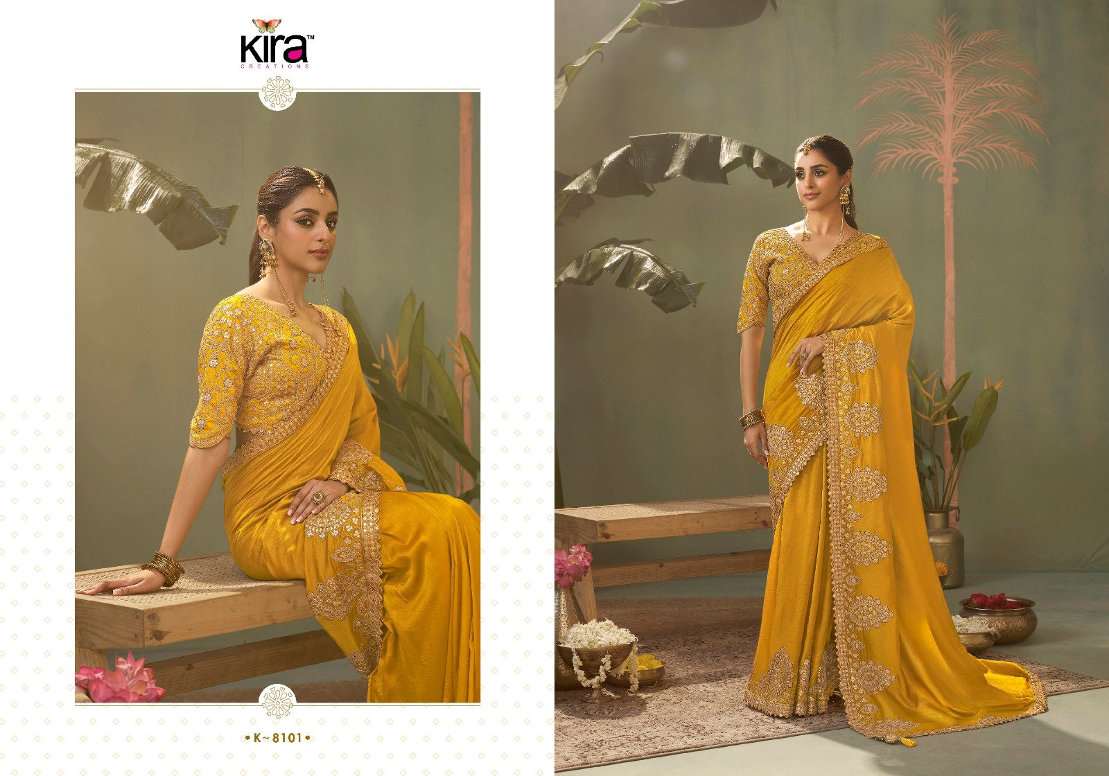 Kira Kashva Baber Silk Gotta Patti Embroidery Wedding Wear Saree