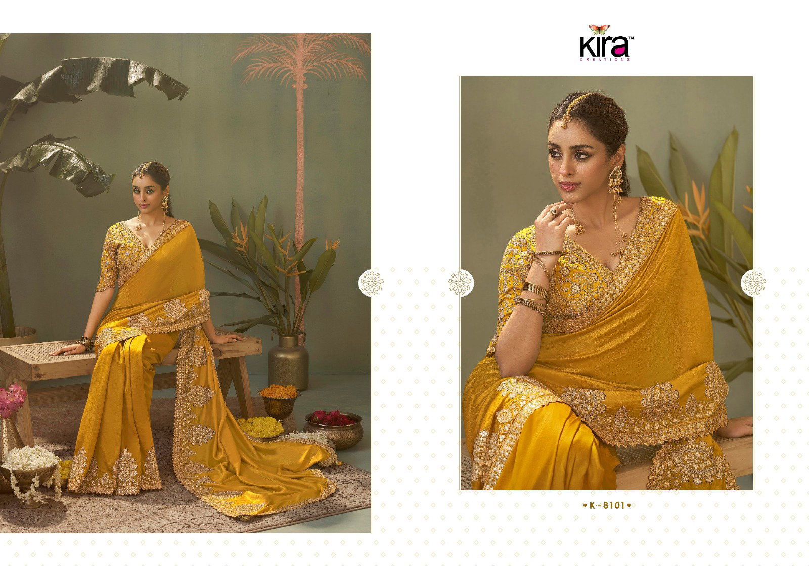 Kira Kashva Baber Silk Gotta Patti Embroidery Wedding Wear Saree