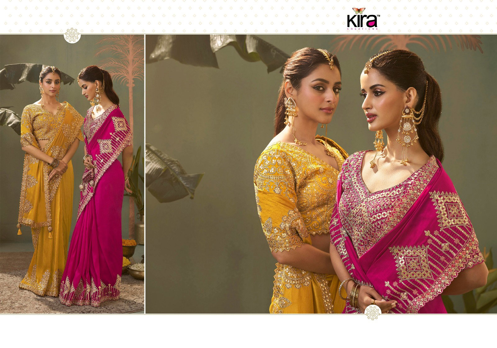 Kira Kashva Baber Silk Gotta Patti Embroidery Wedding Wear Saree
