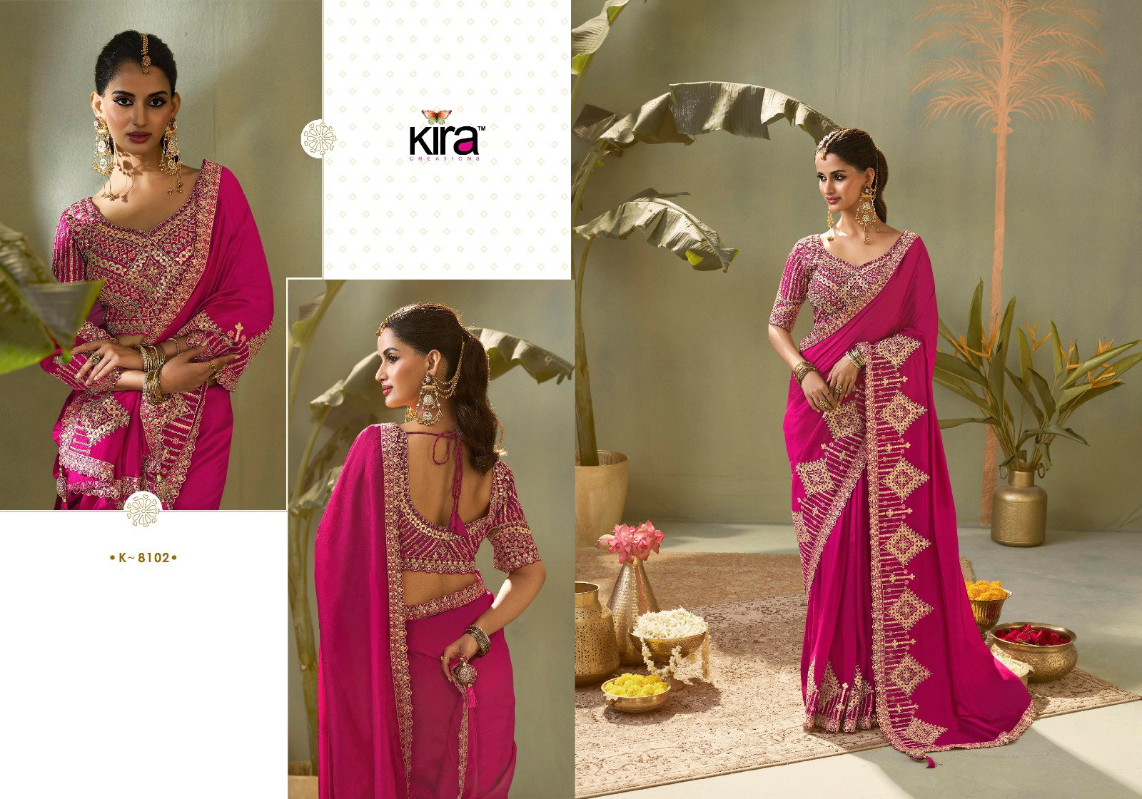 Kira Kashva Baber Silk Gotta Patti Embroidery Wedding Wear Saree