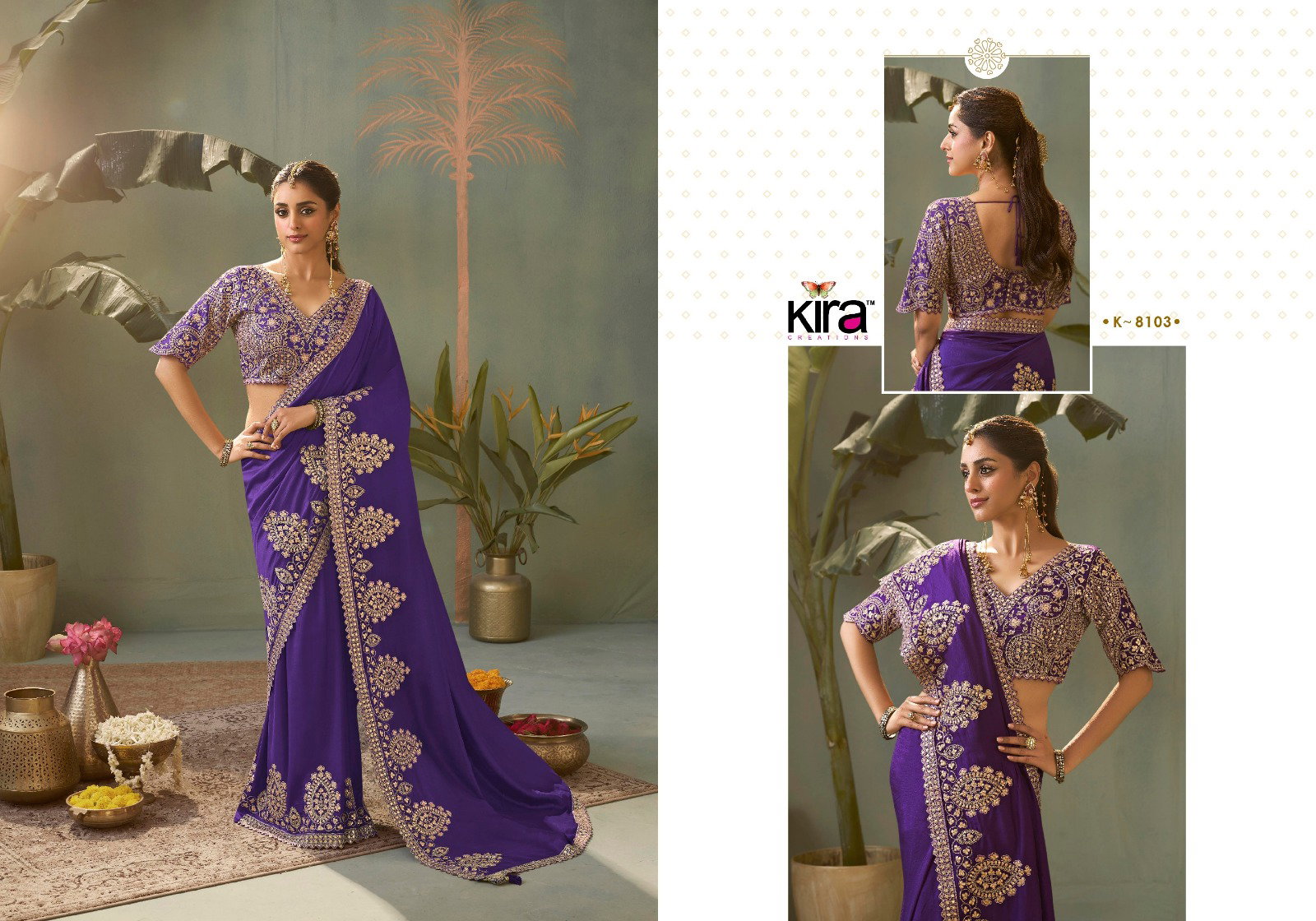 Kira Kashva Baber Silk Gotta Patti Embroidery Wedding Wear Saree