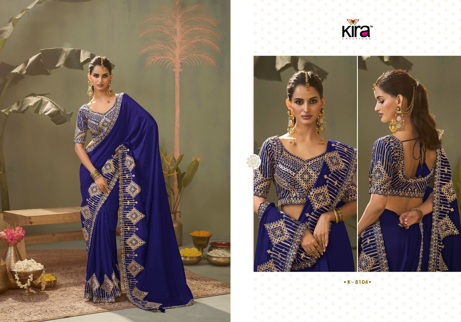 Kira Kashva Baber Silk Gotta Patti Embroidery Wedding Wear Saree