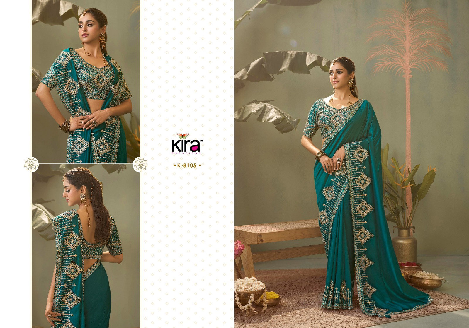 Kira Kashva Baber Silk Gotta Patti Embroidery Wedding Wear Saree