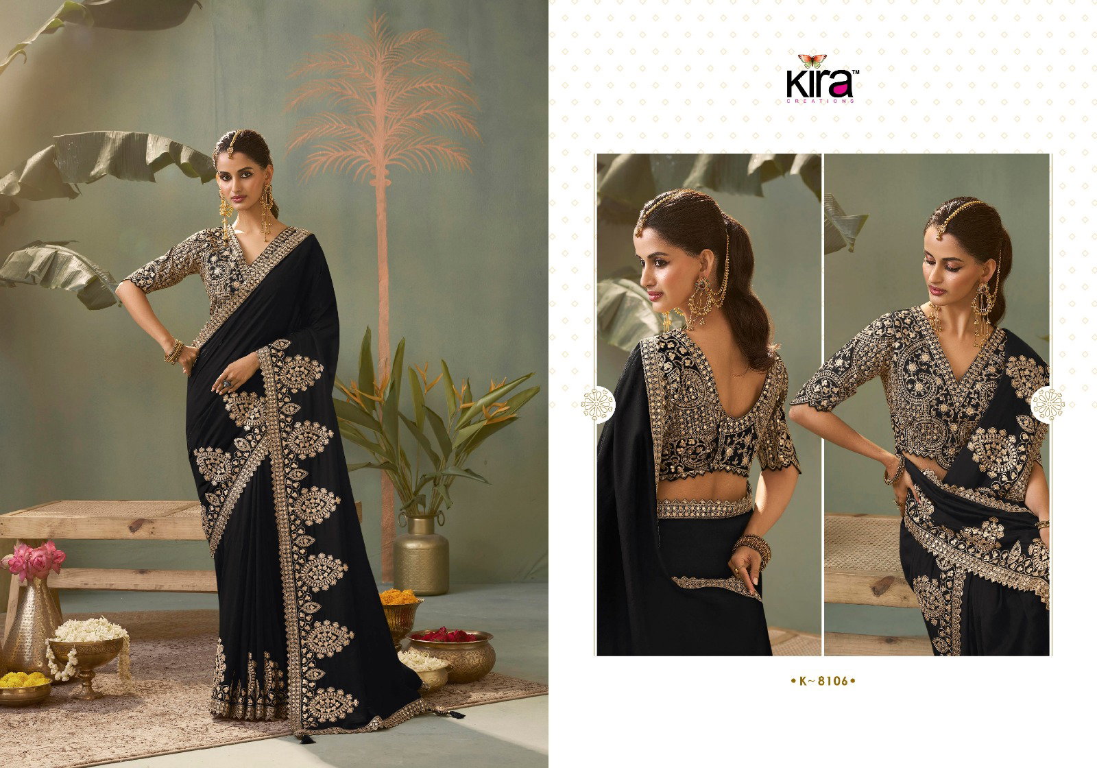 Kira Kashva Baber Silk Gotta Patti Embroidery Wedding Wear Saree