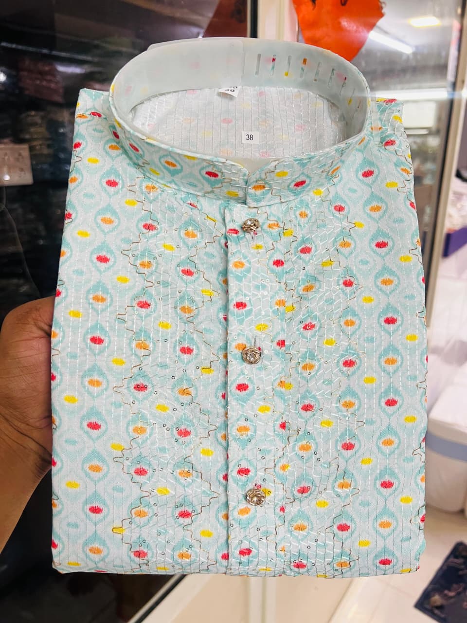 Lekha Mald 07 Rayon Crossed Digital Printed Mens Kurta Pajama