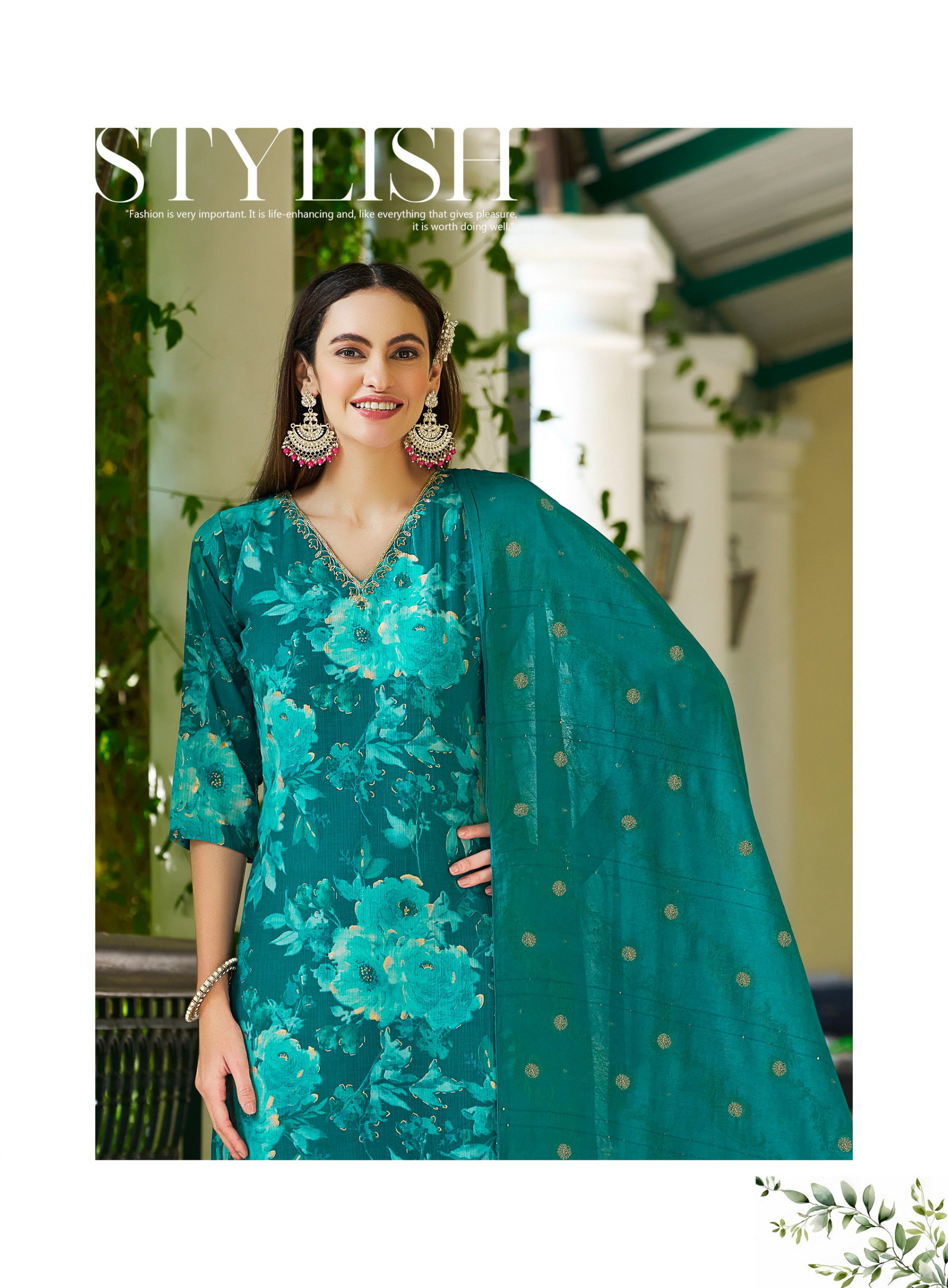 Radhika Prisha Vol 1 Milano Print With Handwork Kurti Pant And Dupatta