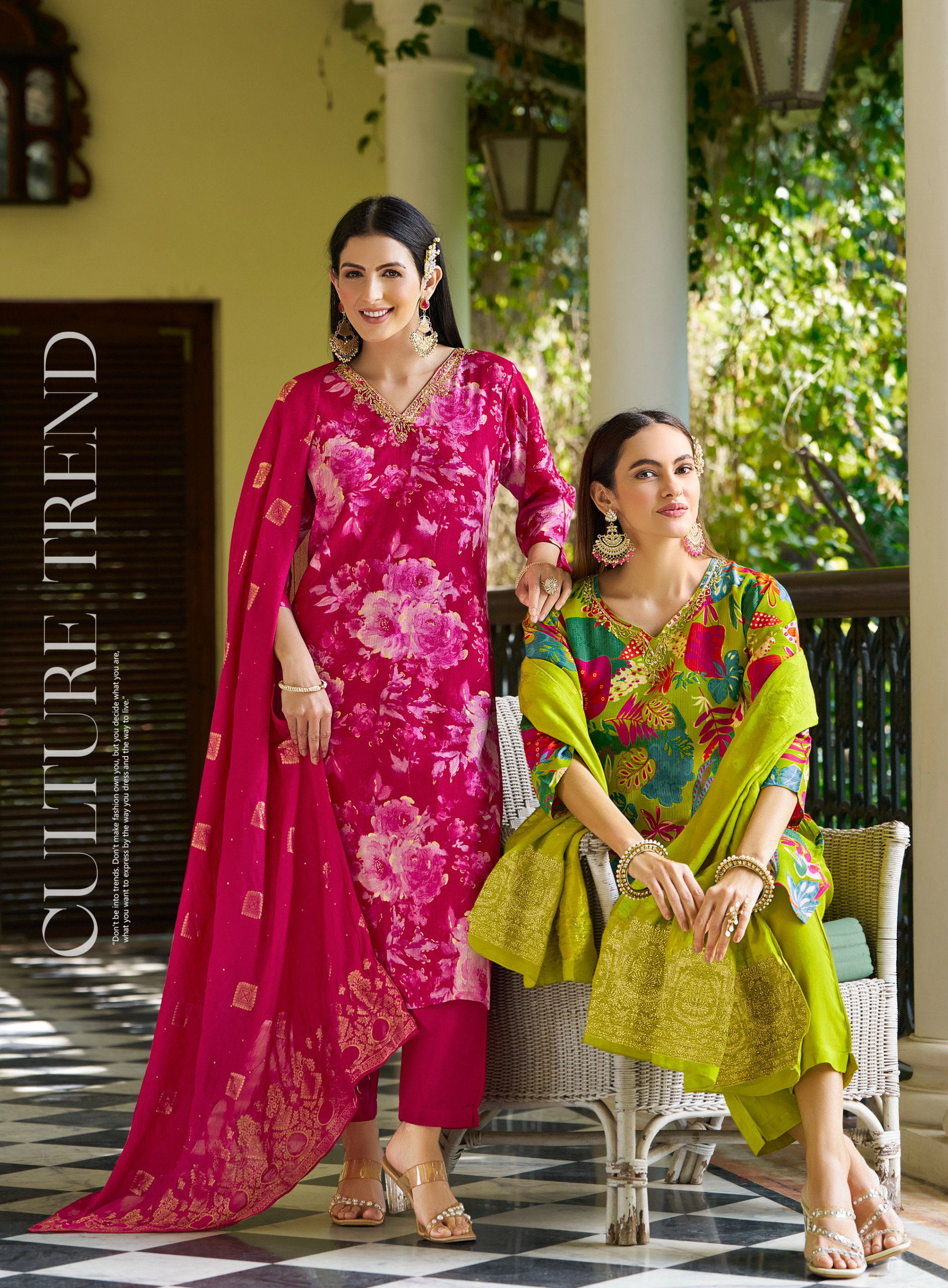 Radhika Prisha Vol 1 Milano Print With Handwork Kurti Pant And Dupatta