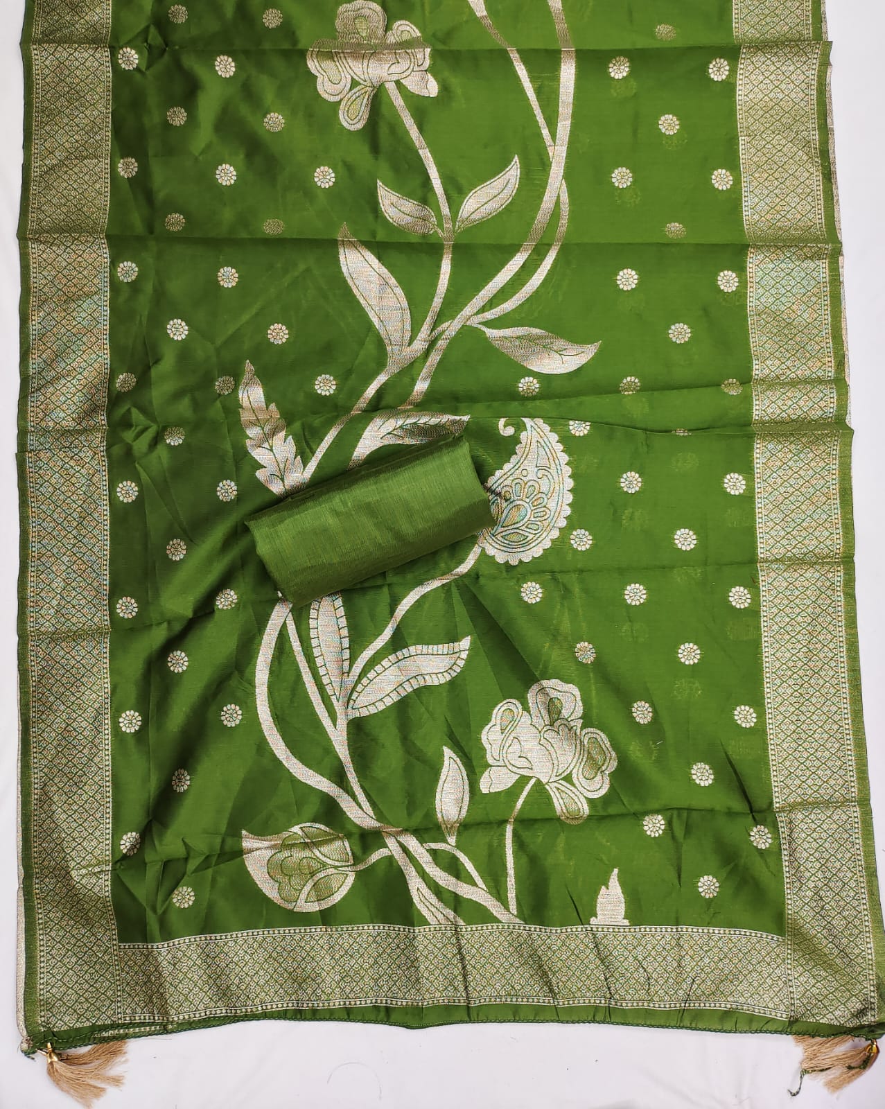 Designer Beautiful Queen Shimmer Silk Kurti Bottom With Dupatta Dress Material Collection 