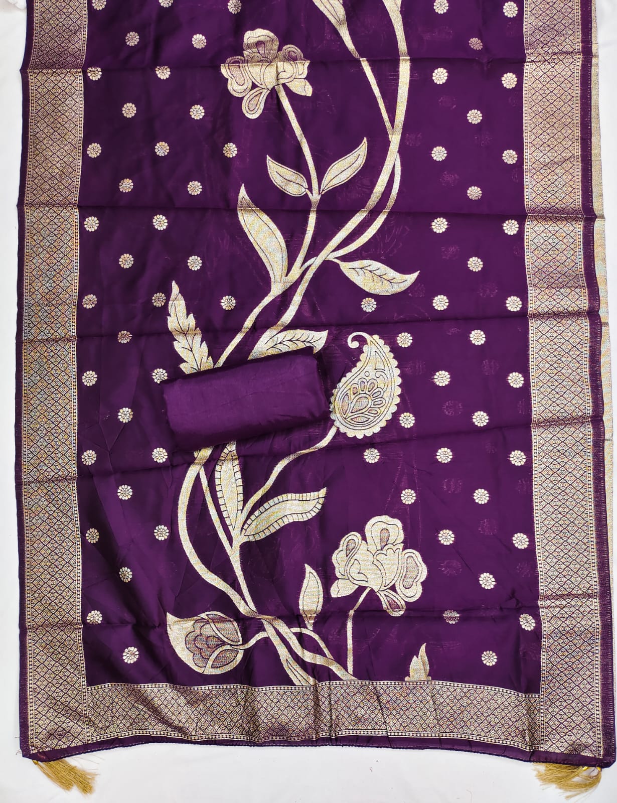 Designer Beautiful Queen Shimmer Silk Kurti Bottom With Dupatta Dress Material Collection 