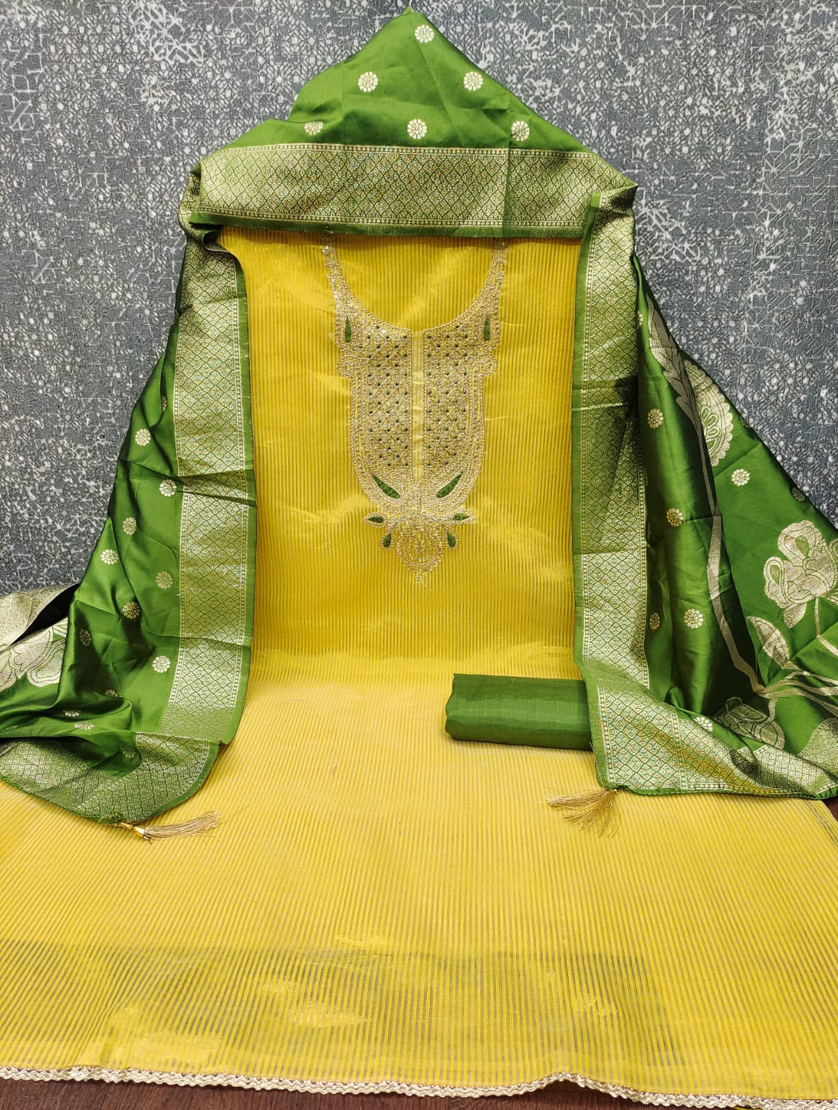 Designer Beautiful Queen Shimmer Silk Kurti Bottom With Dupatta Dress Material Collection 