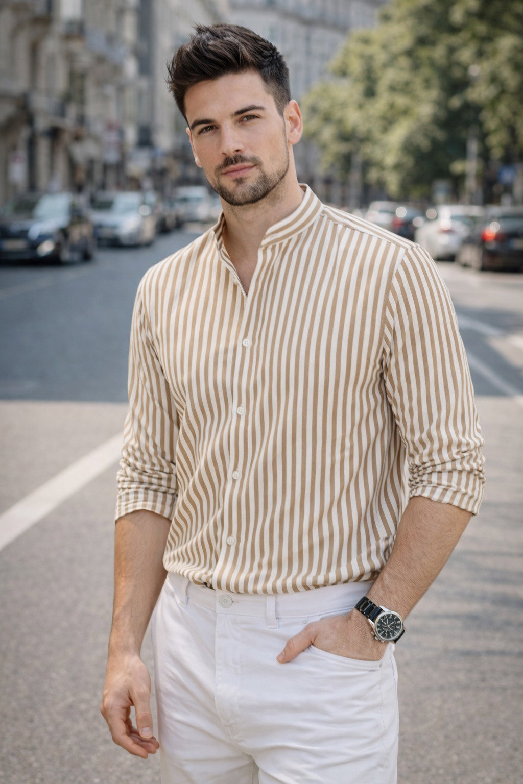 Viv Arjun4 Cotton Lining Print Casual Mens Shirt