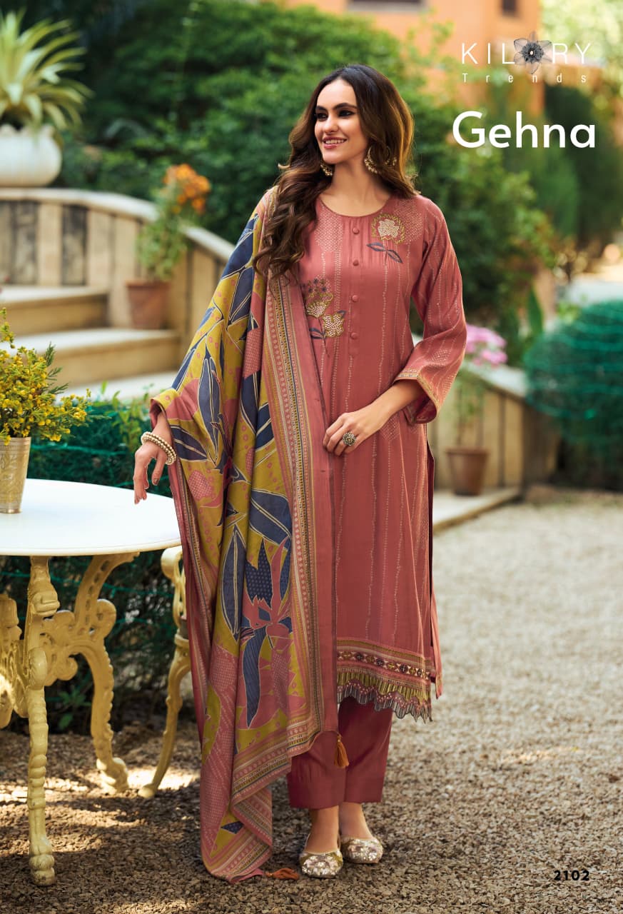 Kilory Gehna Modal Silk Digital Print Embroidery Salwar Kameez
