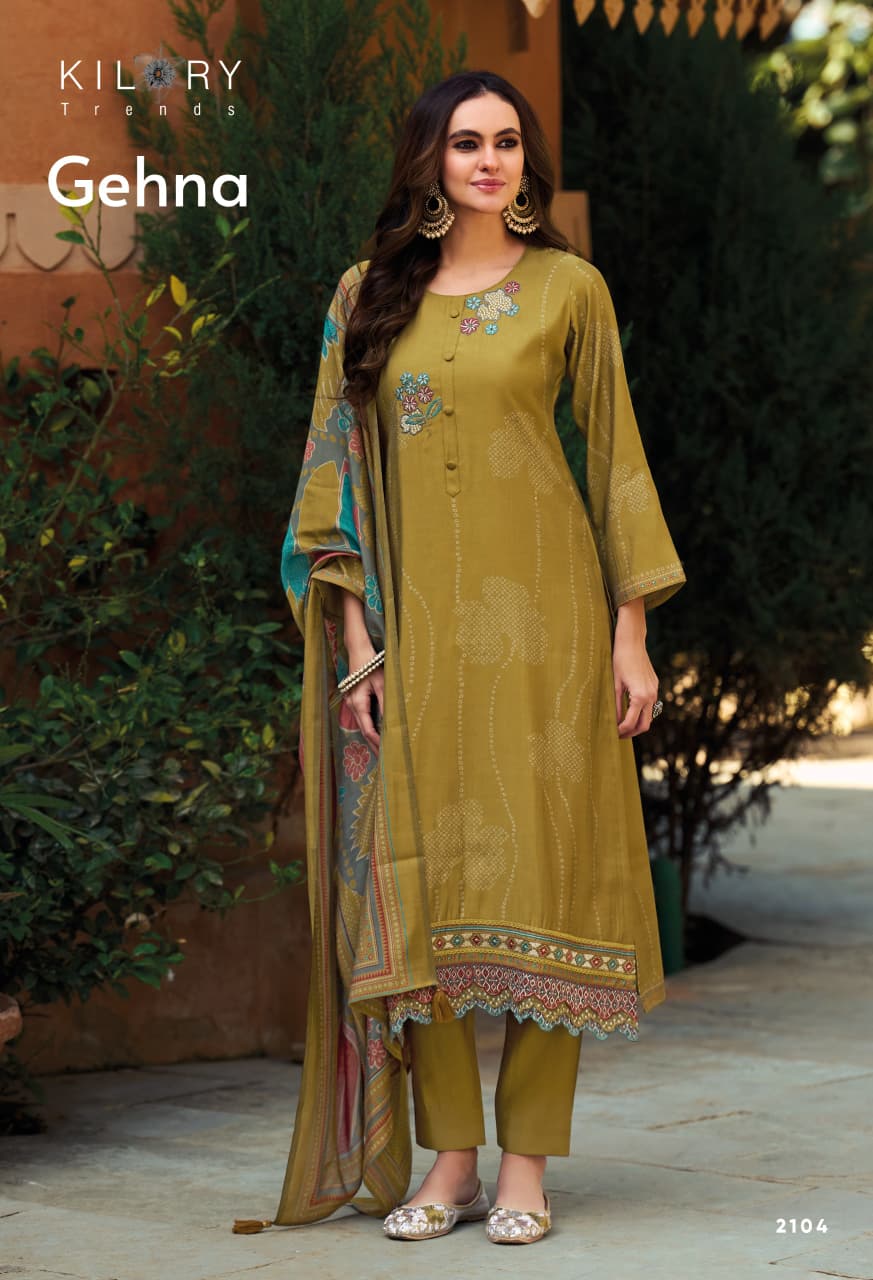 Kilory Gehna Modal Silk Digital Print Embroidery Salwar Kameez