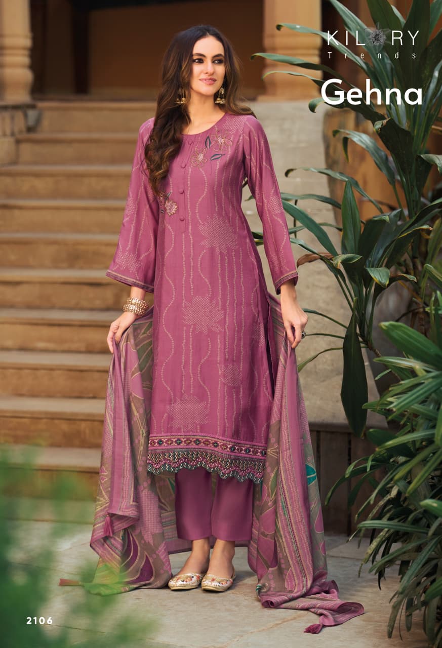 Kilory Gehna Modal Silk Digital Print Embroidery Salwar Kameez