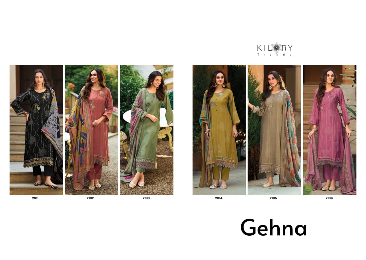 Kilory Gehna Modal Silk Digital Print Embroidery Salwar Kameez