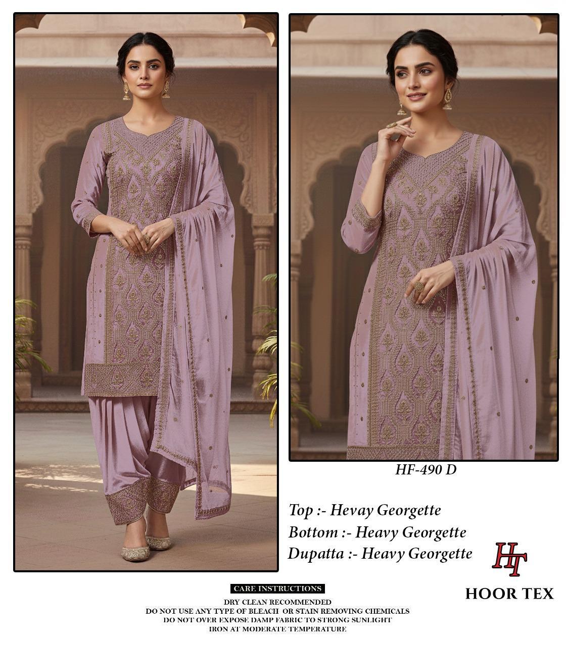 Hoor Tex HF 490 A To D Pakistani Georgette Salwar Kameez