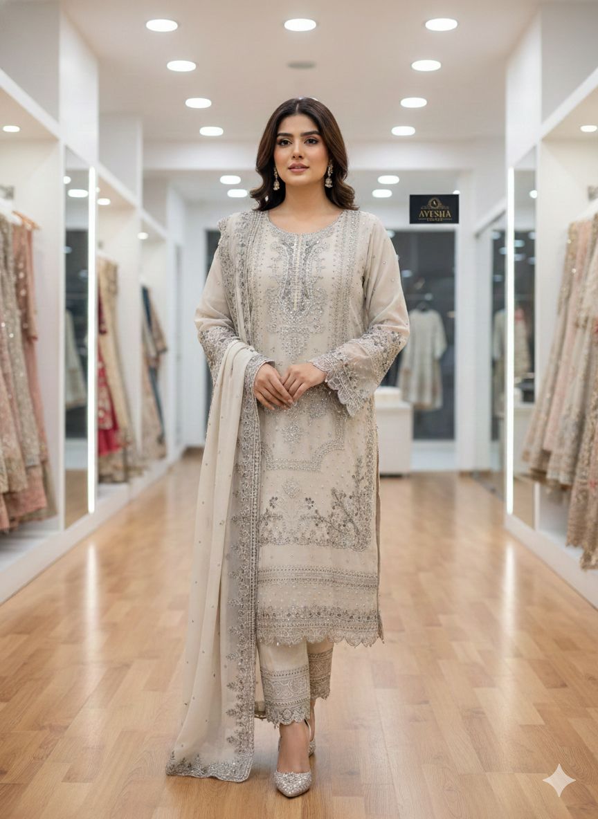 Ayesha Fatima AF 154 Georgette Embroidery Work Salwar Kameez
