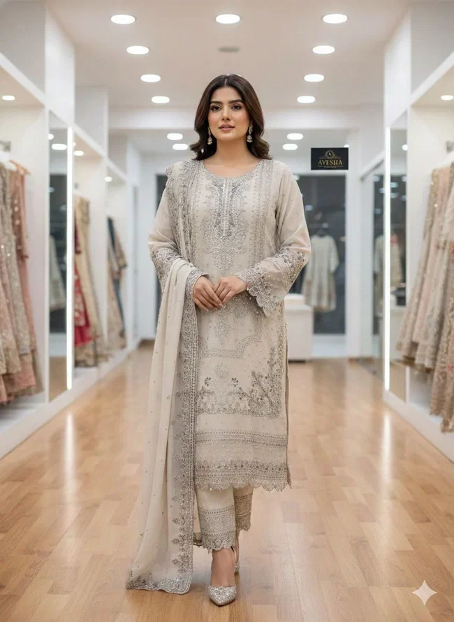 Ayesha Fatima AF 154 Georgette Embroidery Work Salwar Kameez