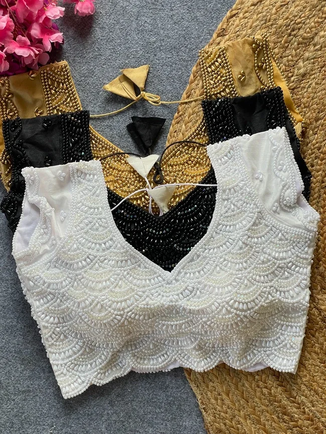 Ruh Sahiba New Handcrafted Pearl Work Blouse Collection