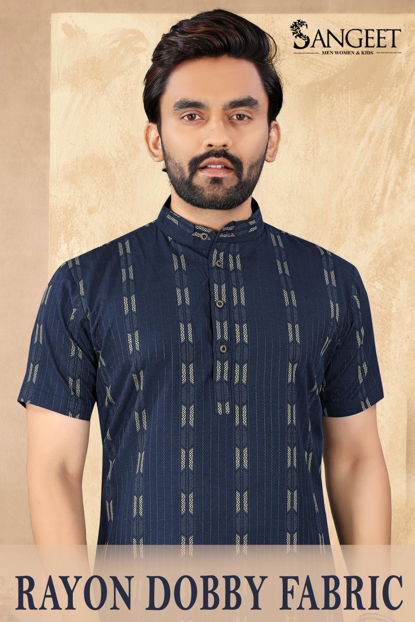 Sangeet Rayon Dobby Half Sleeves Short Kurta Collection
