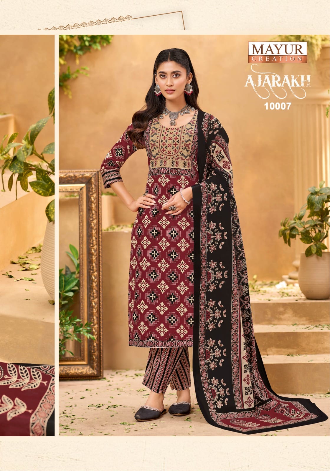 Mayur Ajarakh Vol 10 Readymade Cotton Printed Kurti Pant With Dupatta