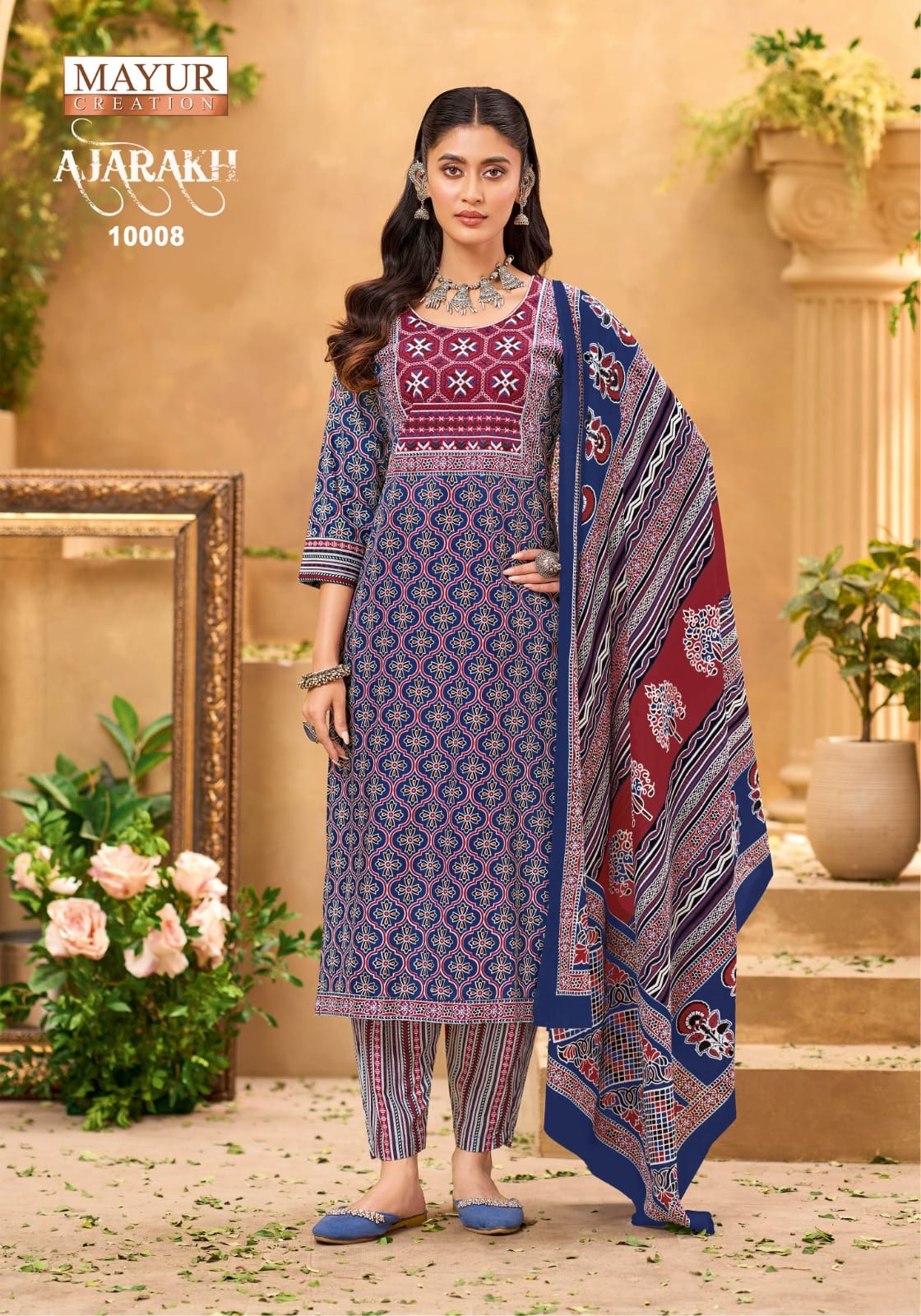 Mayur Ajarakh Vol 10 Readymade Cotton Printed Kurti Pant With Dupatta