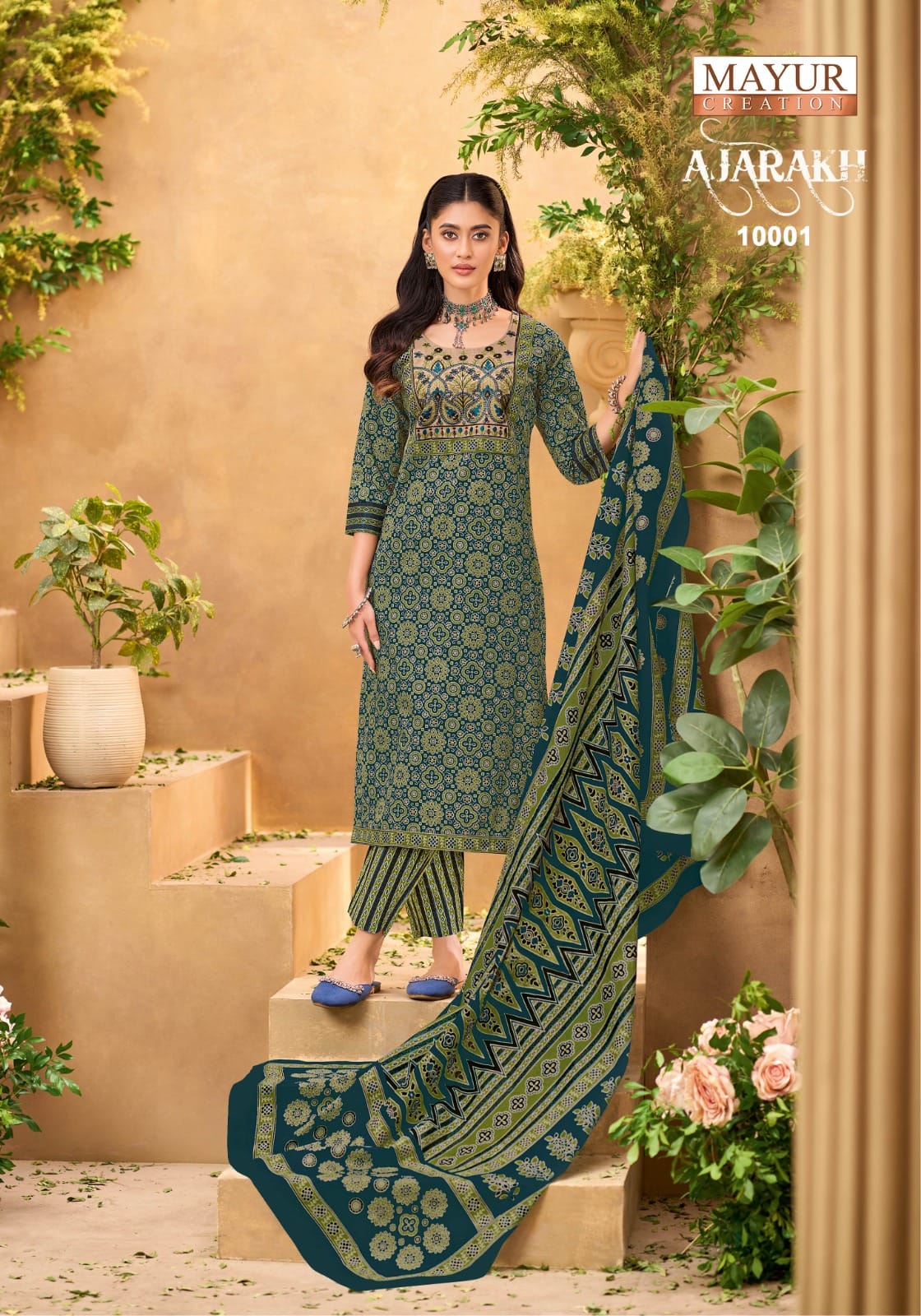Mayur Ajarakh Vol 10 Readymade Cotton Printed Kurti Pant With Dupatta