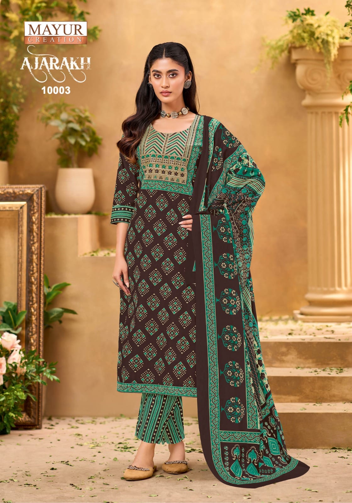 Mayur Ajarakh Vol 10 Readymade Cotton Printed Kurti Pant With Dupatta