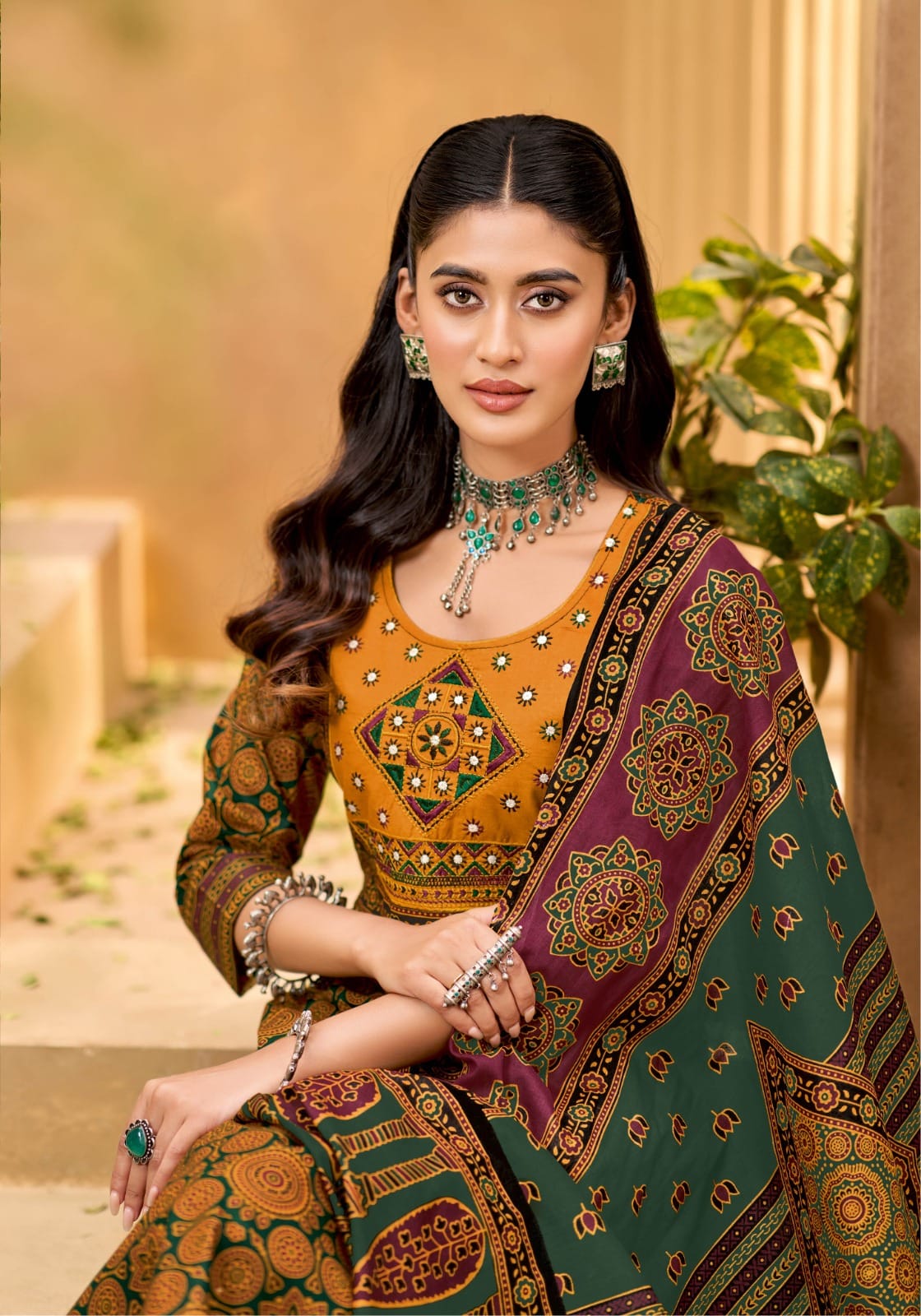 Mayur Ajarakh Vol 10 Readymade Cotton Printed Kurti Pant With Dupatta