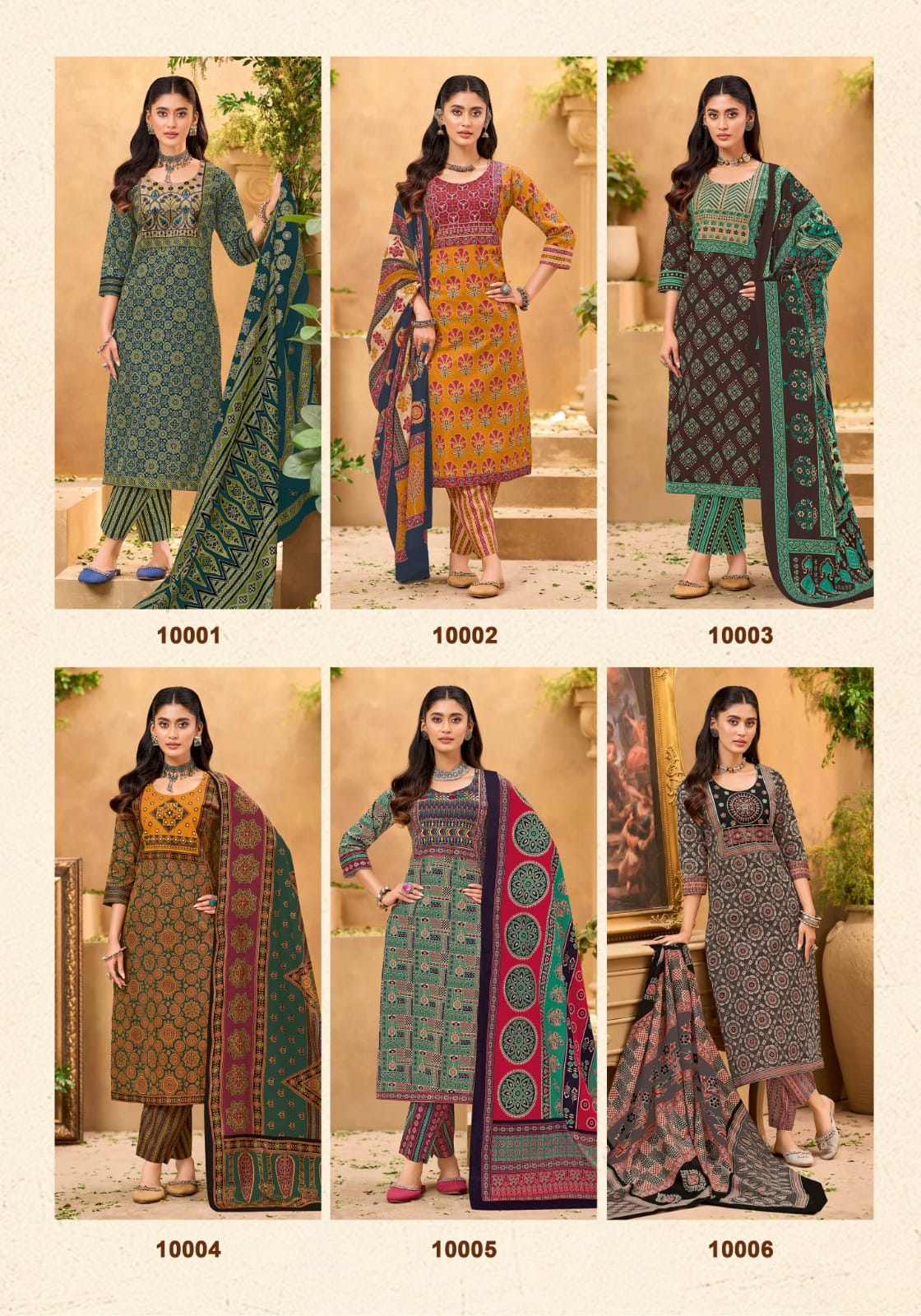 Mayur Ajarakh Vol 10 Readymade Cotton Printed Kurti Pant With Dupatta