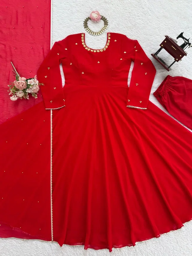 Glory KD 1527 Faux Georgette Designer Gown Set