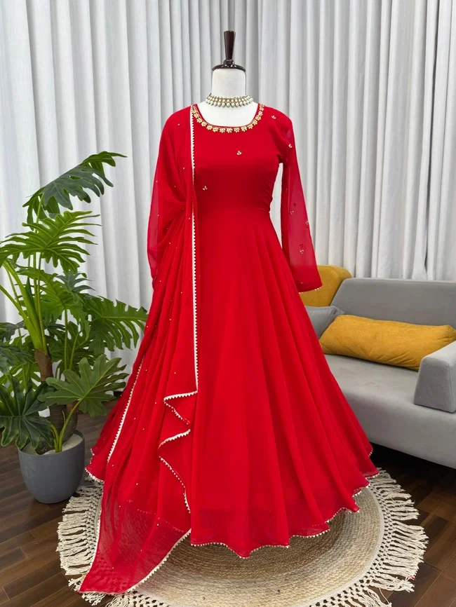 Glory KD 1527 Faux Georgette Designer Gown Set