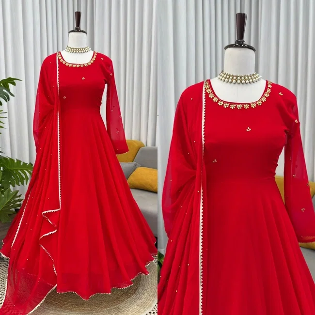Glory KD 1527 Faux Georgette Designer Gown Set