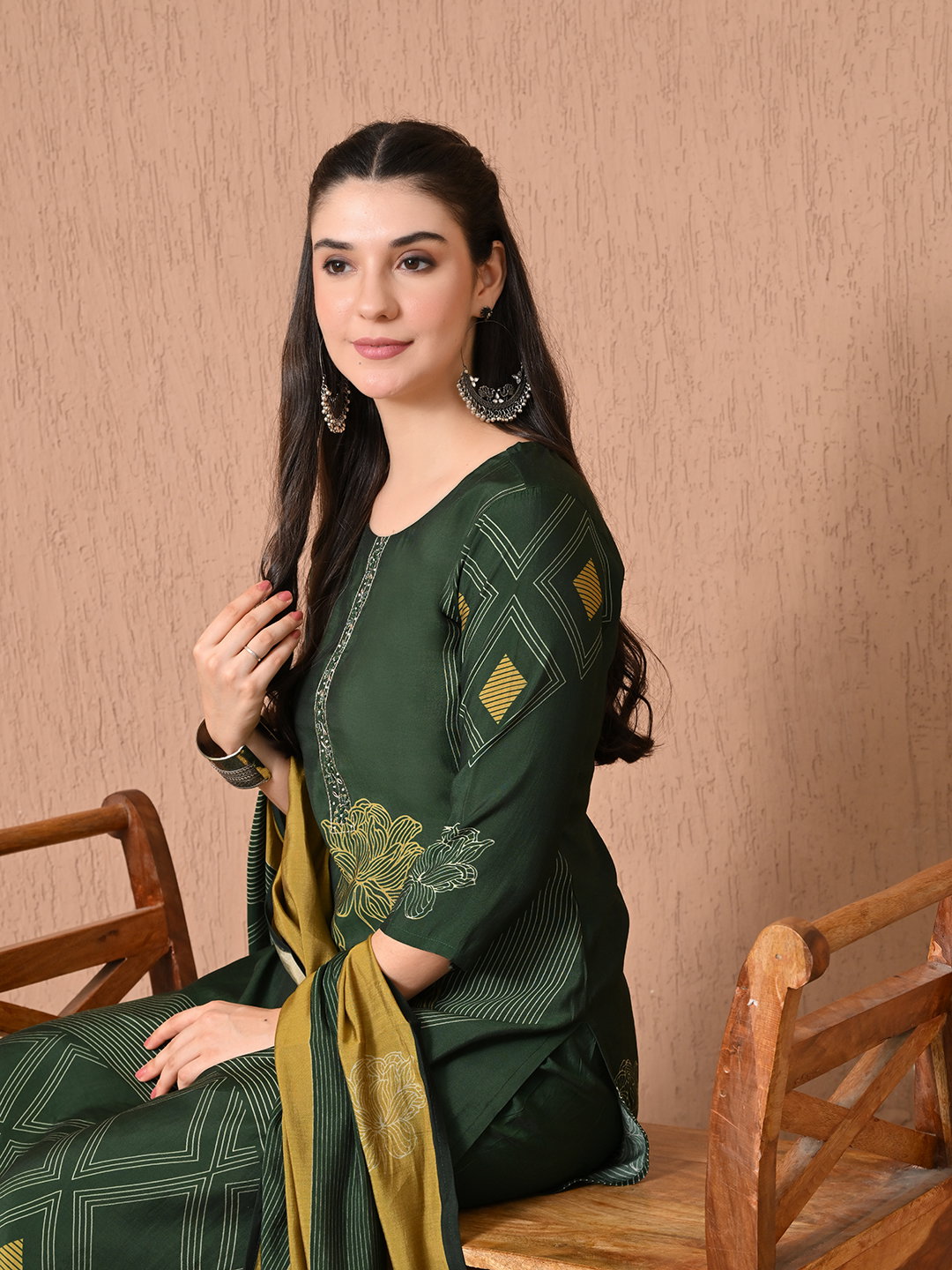 Hr 1203 Roman Digital Printed Kurti Bottom And Dupatta Collection