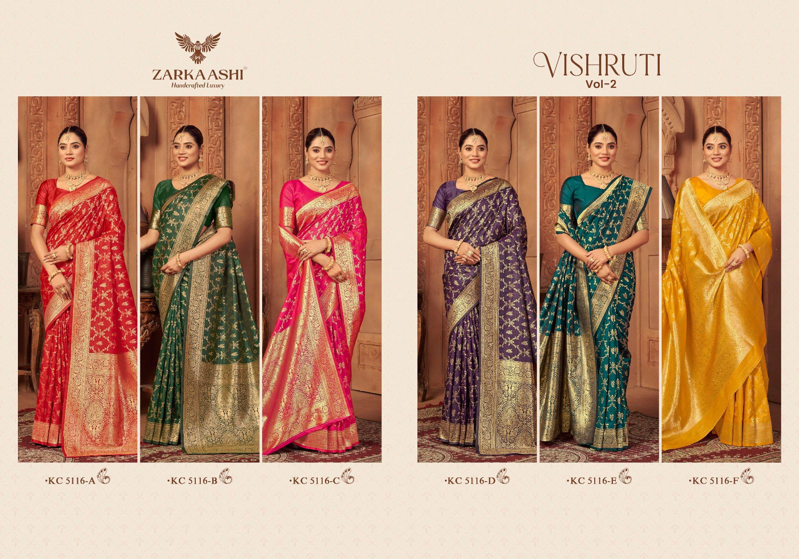Zarkaashi Vishruti Vol 2 Katan Silk Traditional Wear Saree Collection