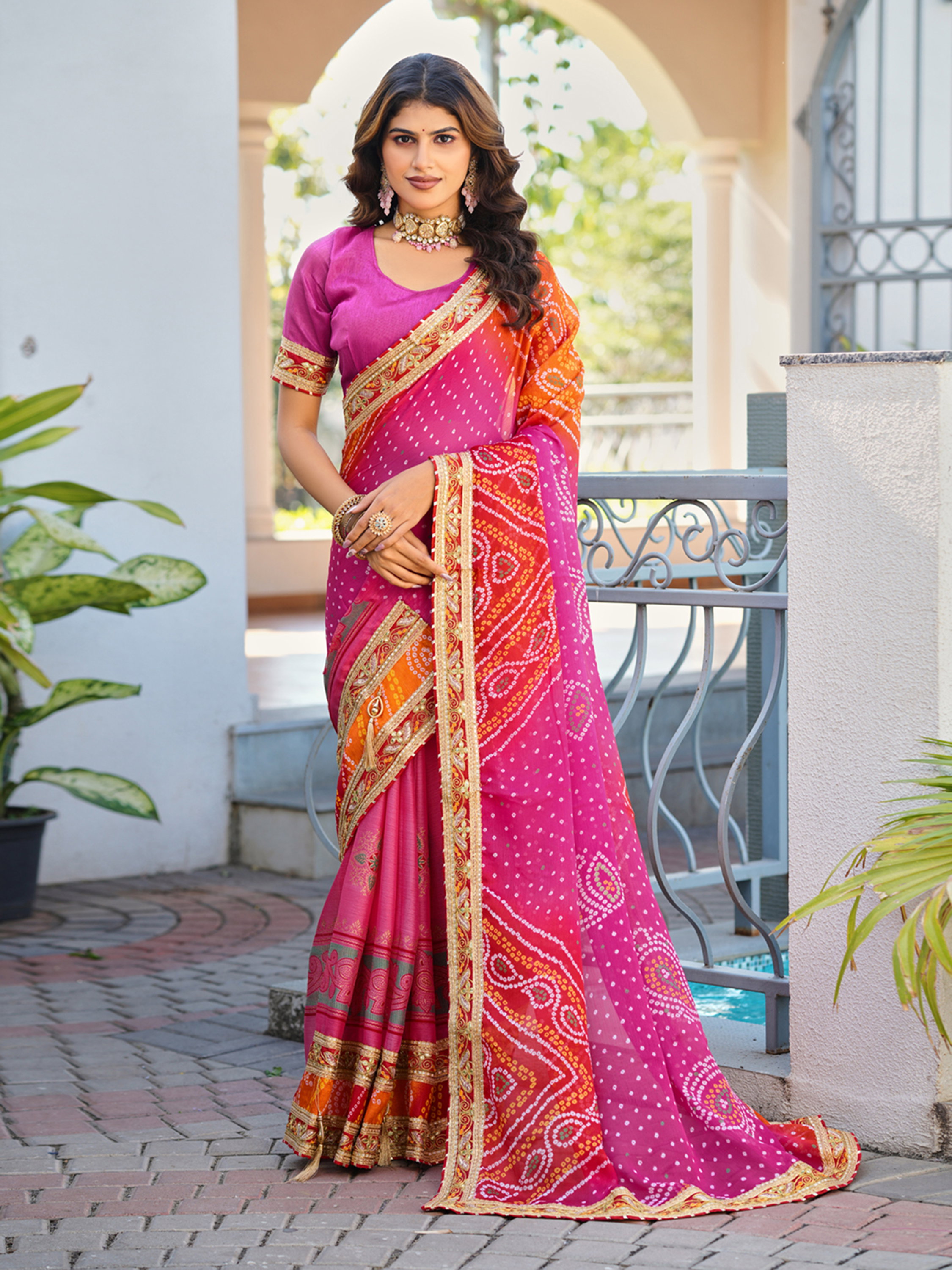 Jalnidhi Swarna Moss Chiffon With Work Saree Collection