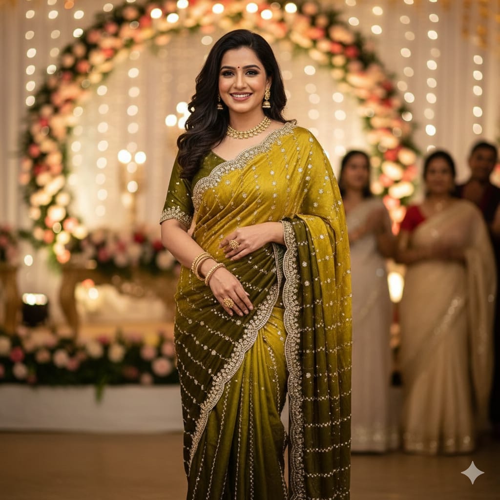 KC 76 Presenting You The Lixurious And Glamorous Trending Hand Work Saree