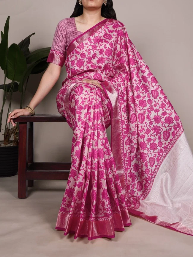 Lekha Yf 7055 Tussar Silk Printed Fancy Saree Collection