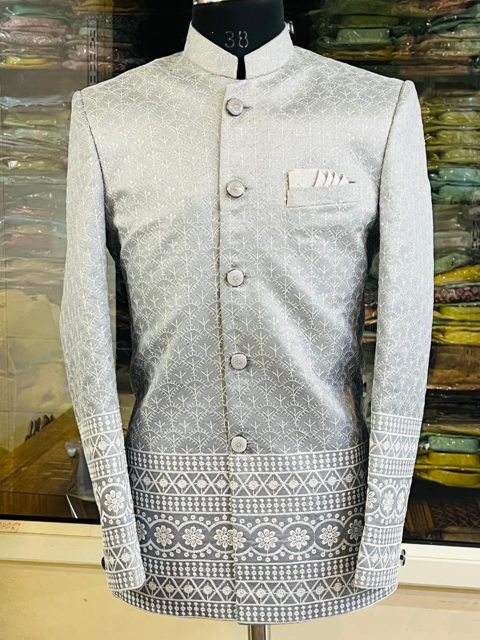Lekha Mald Jodhpuri Jacquard Heavy Embroidery Wedding Wear 