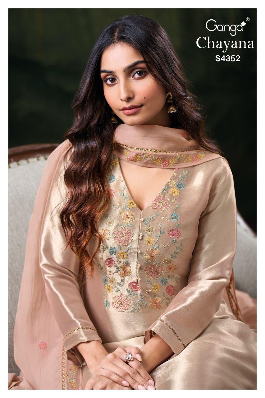Ganga Chayana 4352 Bemberg Silk With Hand Work Salwar Kameez