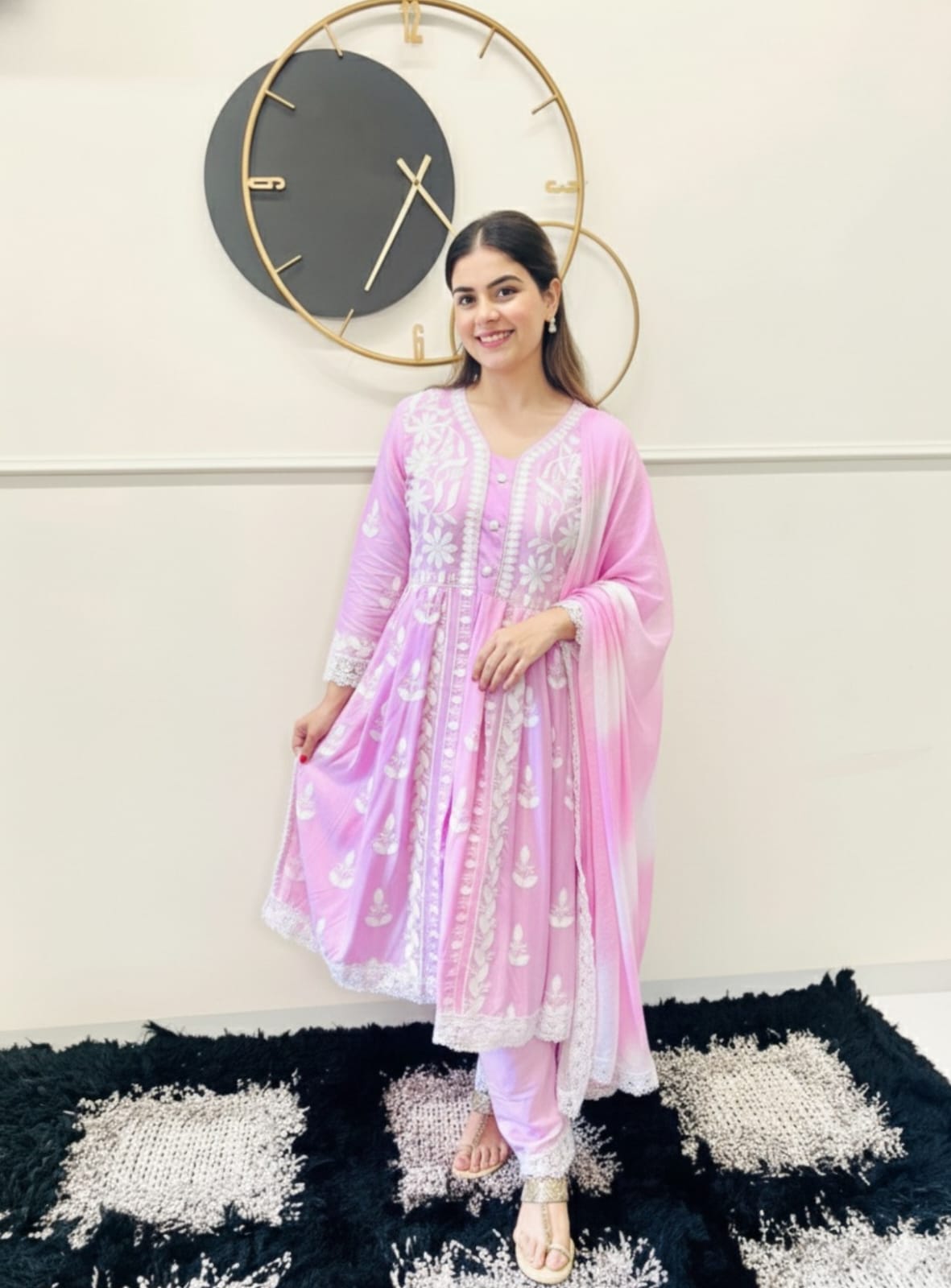 VT 1003 T Soft Rayon Cotton Beautiful Chikankari Worked Kurti Set Collection