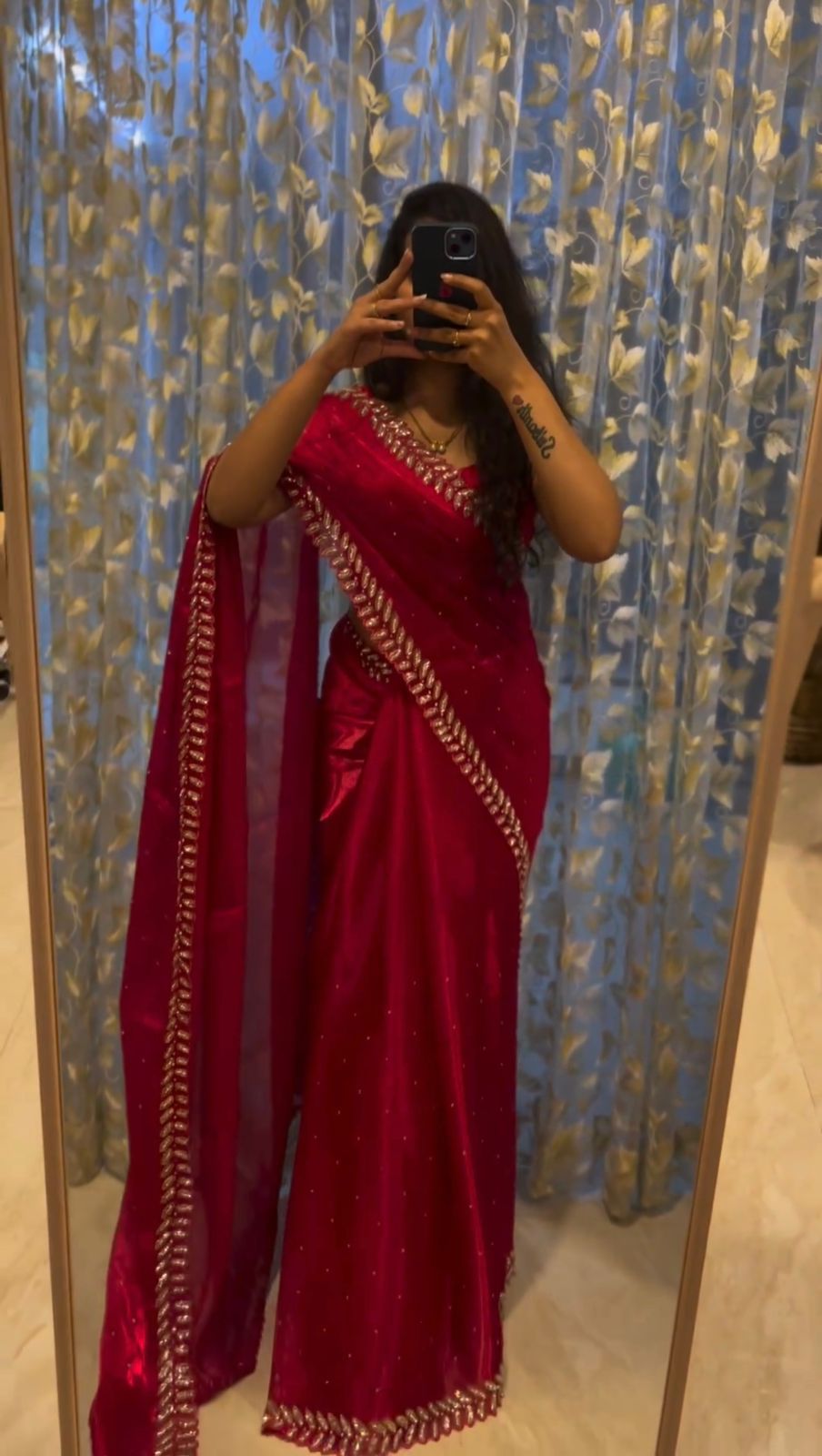 SF Manika Jimmy Chu Fabric With Embroidery work lace Border Saree