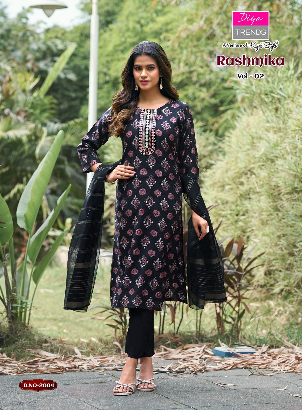 Rashmika Vol 2 By Diya Trends Vertican Printed Kurti Pant And Dupatta