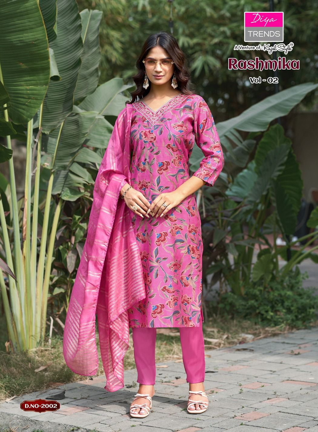 Rashmika Vol 2 By Diya Trends Vertican Printed Kurti Pant And Dupatta