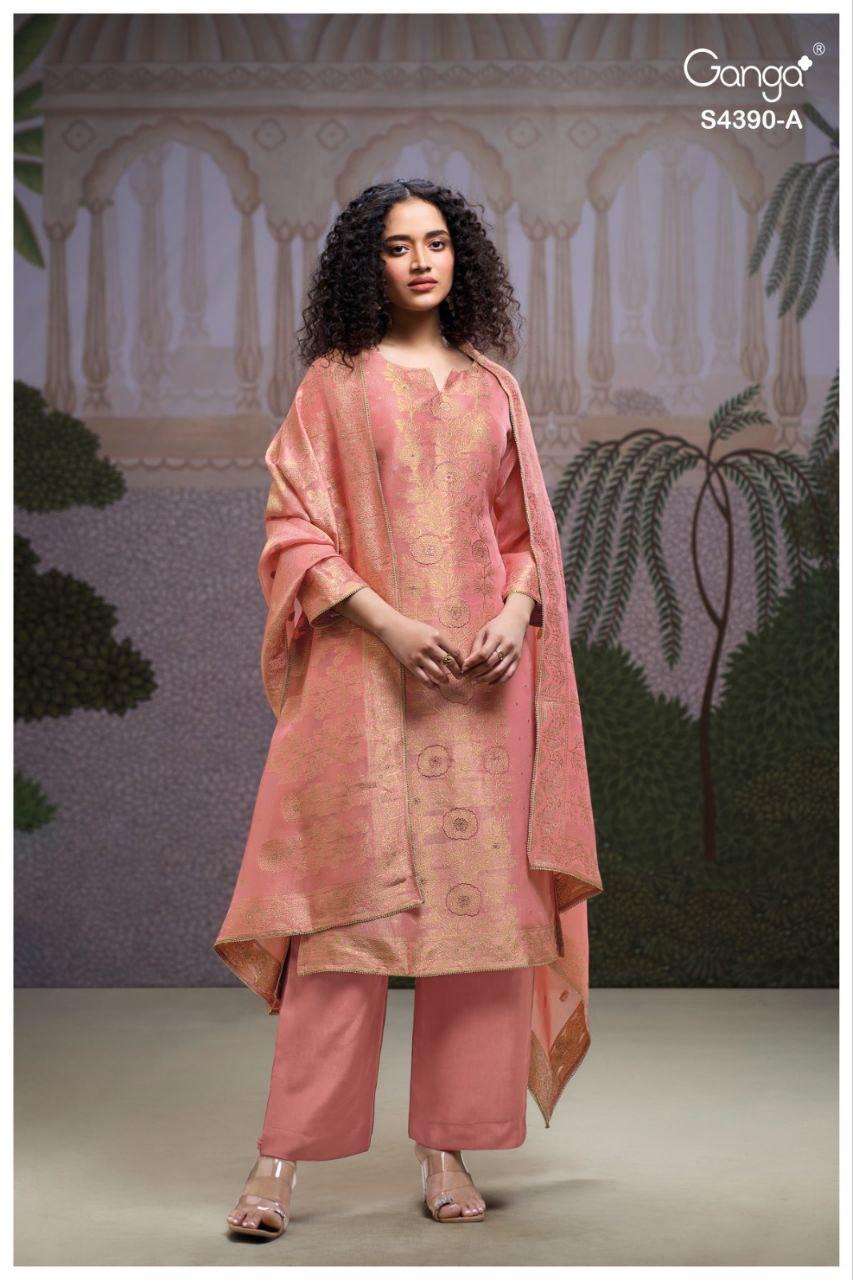 Ganga Jivana 4390 Bemberg Silk With Embroidery Salwar Kameez