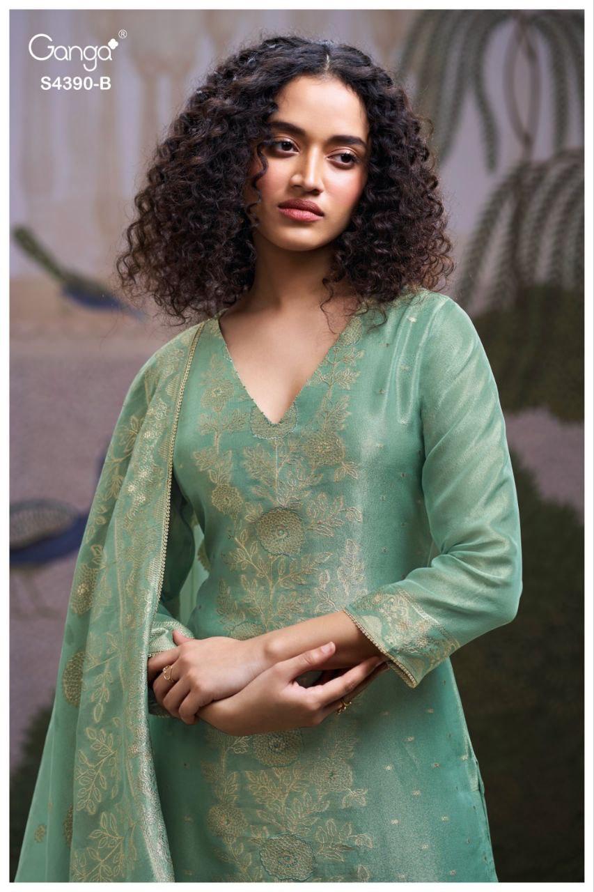 Ganga Jivana 4390 Bemberg Silk With Embroidery Salwar Kameez