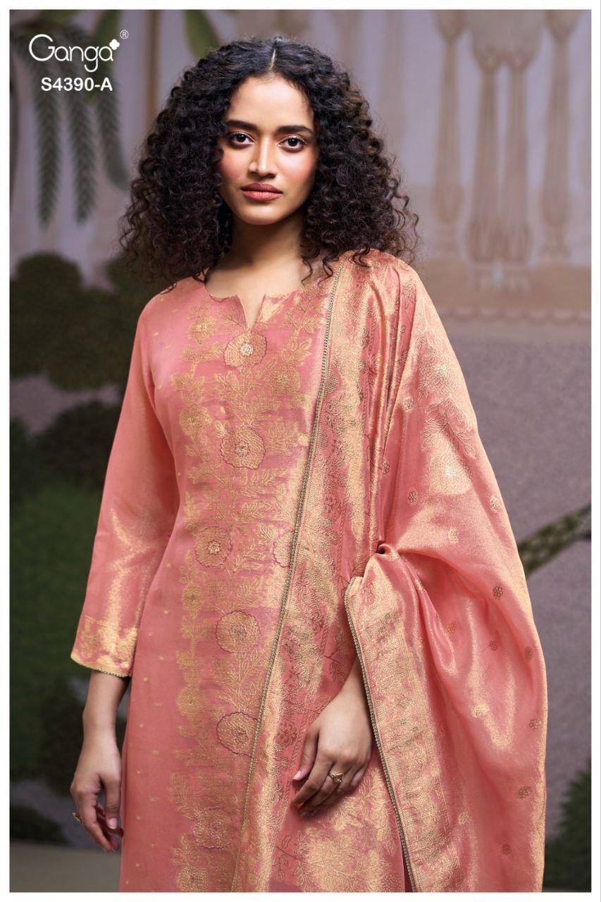 Ganga Jivana 4390 Bemberg Silk With Embroidery Salwar Kameez