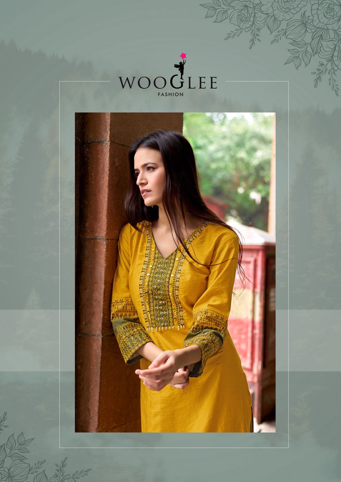 Wooglee Salonee Vol 9 Rayon Thread And Handwork Top Collection