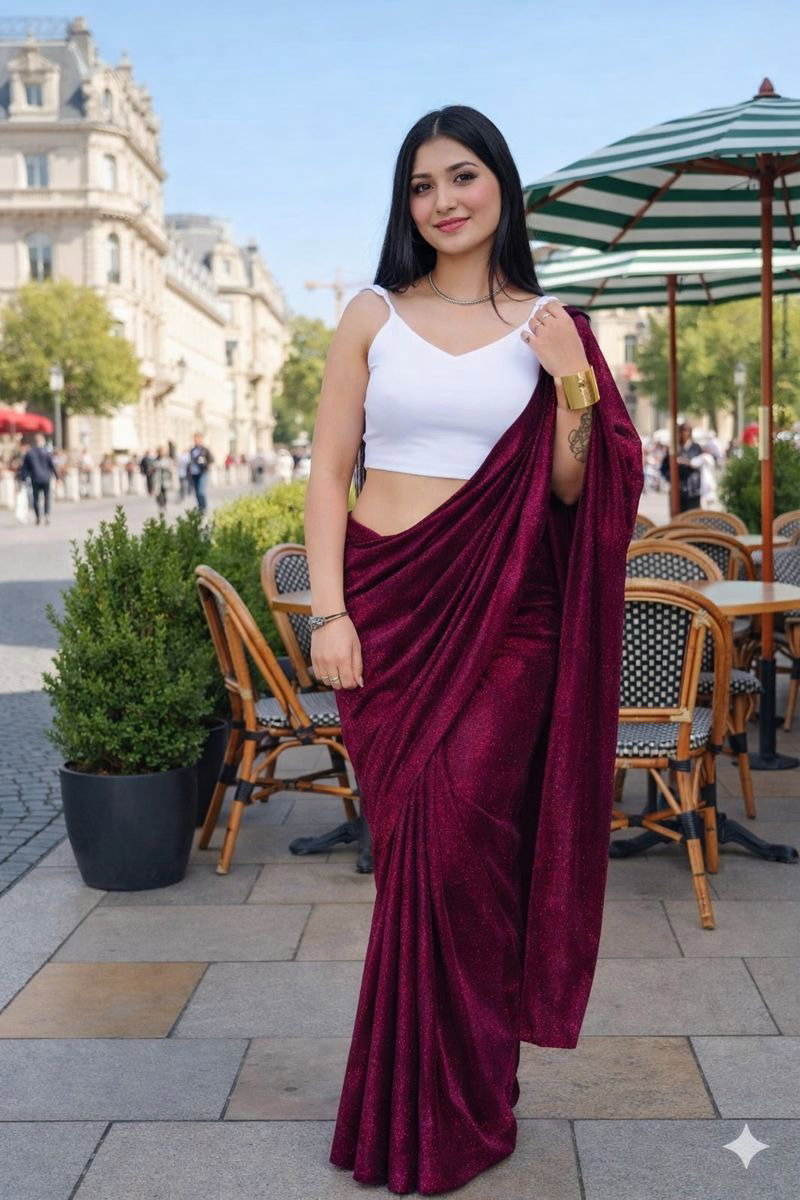 Delta White Blouse New Lycra Plain Fancy Saree Collection